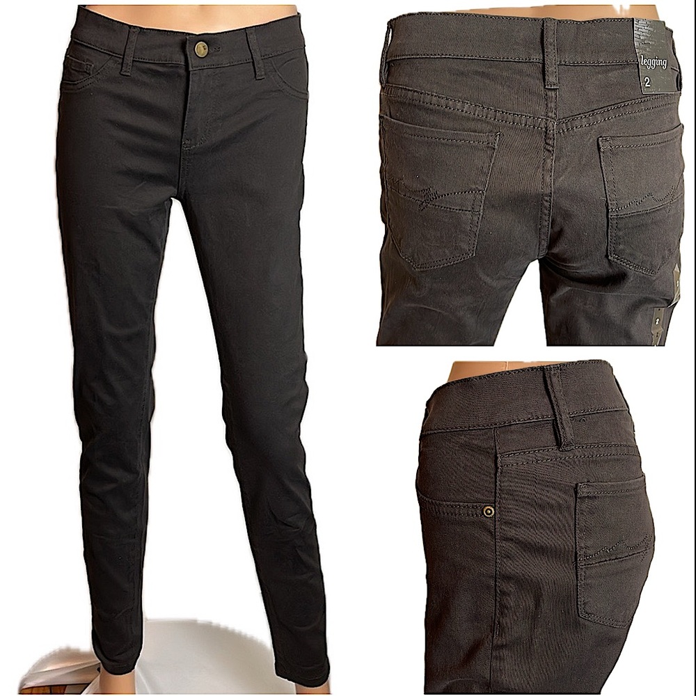 NY&CO SOHO BLACK BRUSHED COTTON LEGGINGS